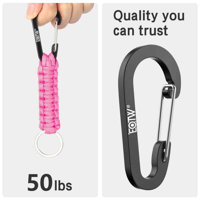 EOTW Carabiner Keychain,Paracord Keychain Small Aluminum Clip D Ring for Camping, Hiking, Fishing, Or As A Key Organizer - Image 5
